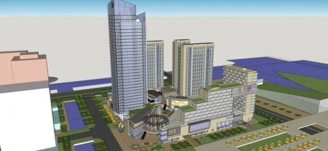 Sketchup Complex Model | Super high-rise commercial complex, office, hotel, residential, modern style