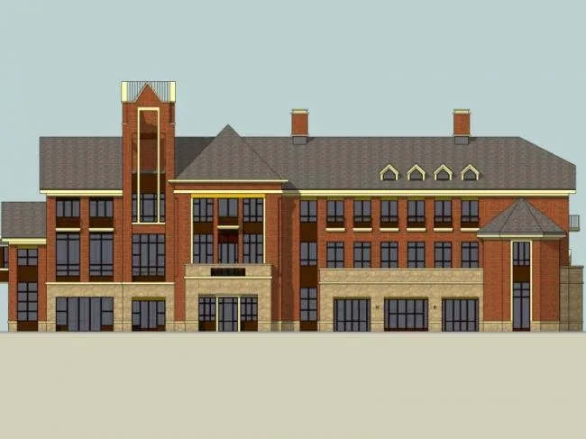 Sketchup Business Model | Multi story Clubhouse, British Style, Classical Style