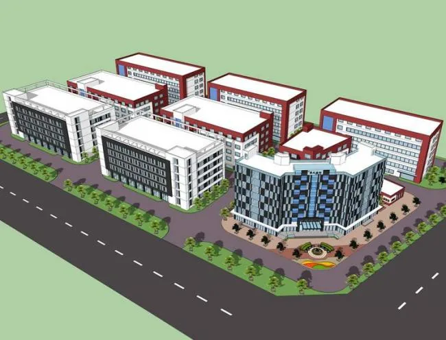 Sketchu Industrial Building | Multi story factory building, industrial architecture, modern style