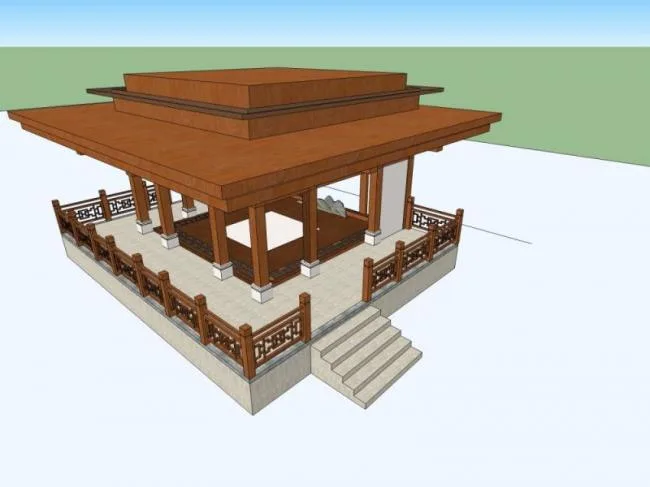 Sketchup Sketch Model | Pavilion, Chinese Style, Sketch