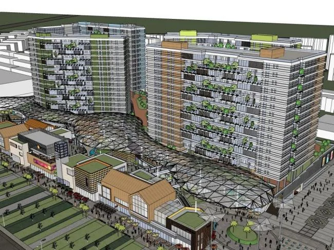 SketchUp Complex Model: Multi-Story High-Rise Mixed-Use Commercial and Modern Residential Building