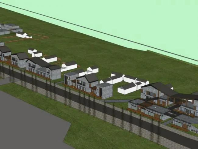 Sketchup Business Model | Multi story Commercial Street, Modern Chinese Style
