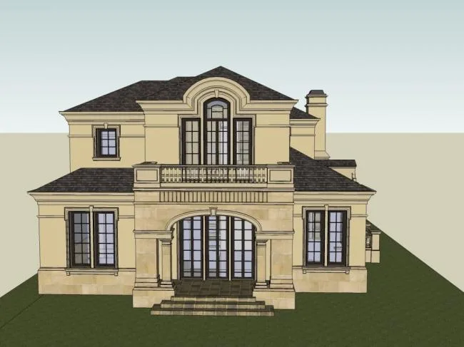 Sketchup Villa Model | Single Family Villa, Classical Style