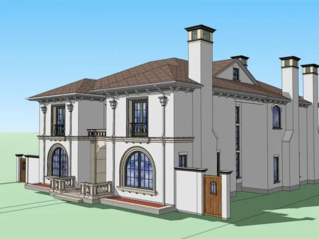 Sketchup Villa Model | Twin Villa, Modern Style