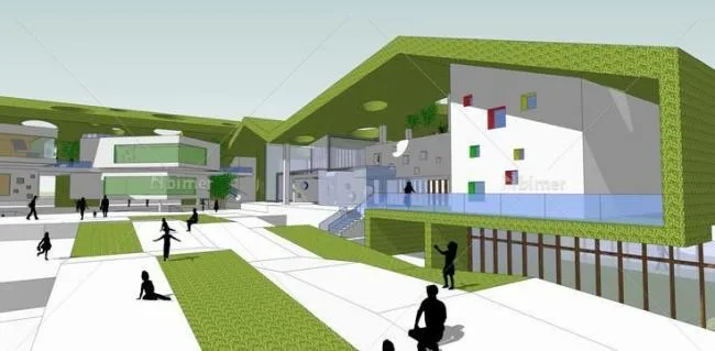 Sketchup School Model | Kindergarten, School, Educational Architecture, Modern Style