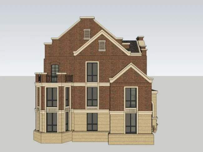 Sketchup Villa Model | Single Family Villa, Classical Style