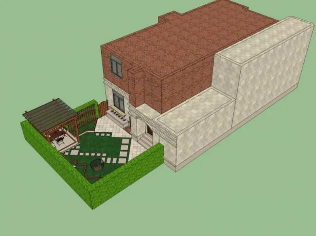 Sketchup Landscape Model | Villa Courtyard Landscape, Modern Style
