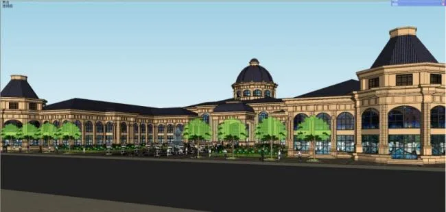 Sketchup Business Model | Multi story Club Business, Tuscan Style, Classical Style
