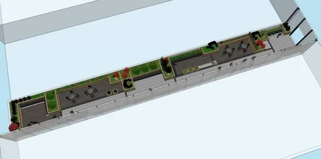 Sketchup Landscape Model | Roof Garden Landscape, Modern Style