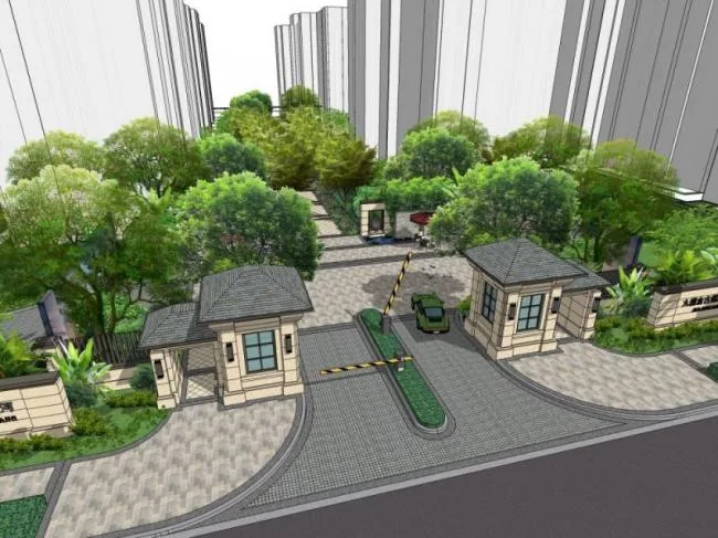 Sketchup Landscape Model | Community Landscape, Residential Landscape, Modern Chinese Style