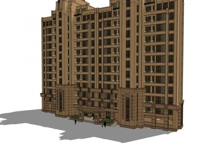 Sketchup Residential Model | High rise Residential Buildings, Classical Style