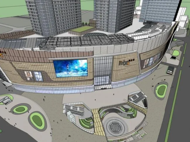 Sketchup Complex Model | Multi story Commercial Complex, Modern Style