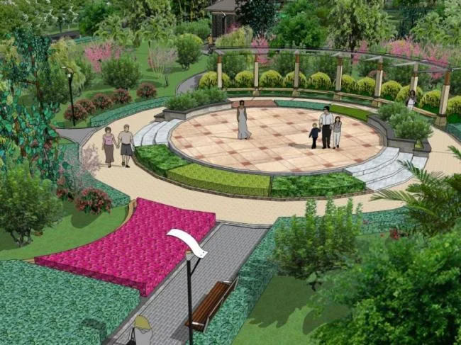 Sketchup Landscape Model | Community Landscape, Residential Landscape, Modern Style
