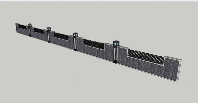 Sketchup Material Model | Wall, Chinese Style, Architectural Components
