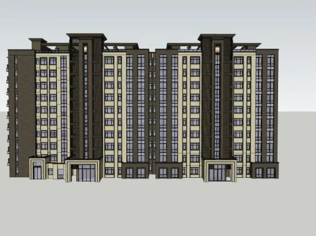 Sketchup Residential Model | High rise Residential Buildings, Modern Style
