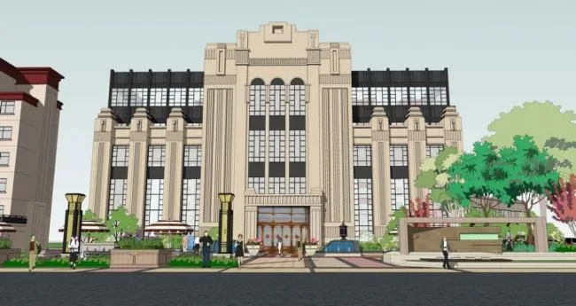 Sketchup Business Model | Multi story Sales Office, Classical Style, European Style, Commercial Building, Sales Center