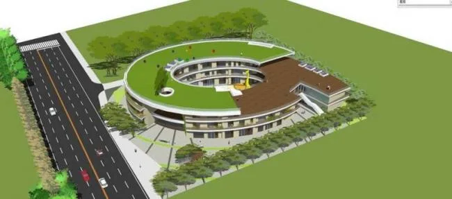 Sketchup School Model | Multi story School Kindergarten, Campus Educational Architecture, Modern Style