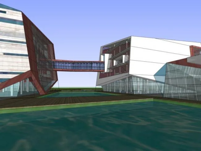 Sketchup Cultural Model | Multi story Activity Center, Cultural Architecture, Modern Style