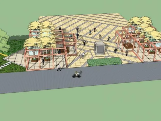 Sketchup Landscape Model | Park Landscape, Modern Style