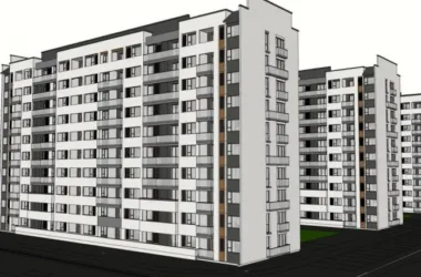 Modern 10-Story High-Rise Residential Building SketchUp Model-BIM WORLD
