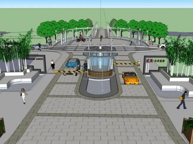 Sketchup Landscape Model | Community Landscape, Residential Landscape, Modern Style