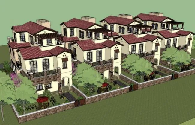 Sketchup Villa Model | Townhouse, Classical Style, Tuscan Style