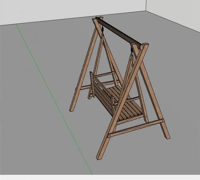 Sketchup Material Model | Wooden Swing Chair Chair Model Material Component