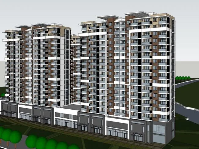 Sketchup Residential Model | High rise Residential Complex, Modern Style