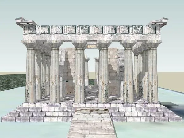 SketchUp Model of Athena Temple: Classical Ancient Architecture Design