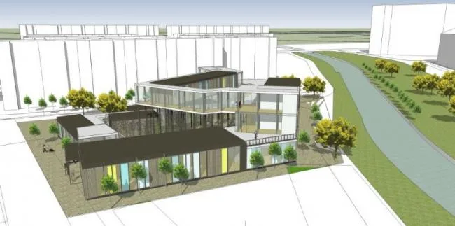 Sketchup Business Model | Multi story commercial building, modern style