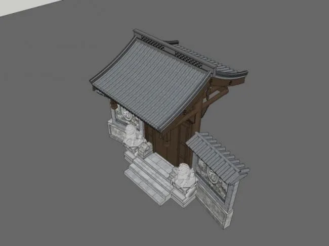 Sketchup Sketch Model | Hanging Flower Gate, Chinese Style, Sketch