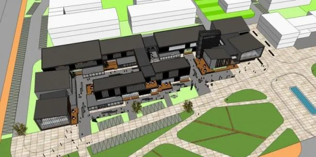 Sketchup Business Model | Multi story Business Center, Modern Style