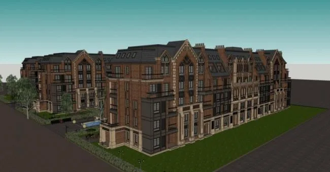 Sketchup Residential Model | Multi story Residence, Garden House, Residential Building, Classical Style