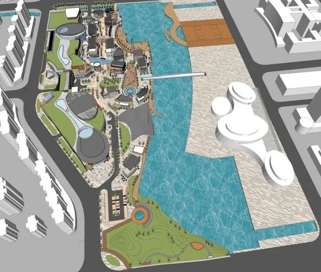 Sketchup Business Model | Multi story Commercial Street, Modern Style