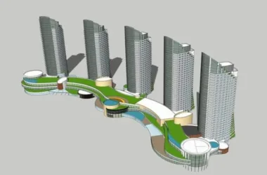 Modern High-Rise Office Building SketchUp Model-BIM WORLD
