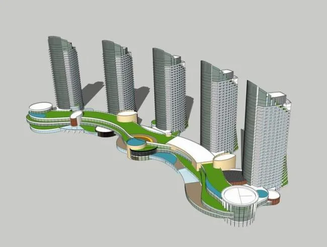 Modern High-Rise Office Building SketchUp Model
