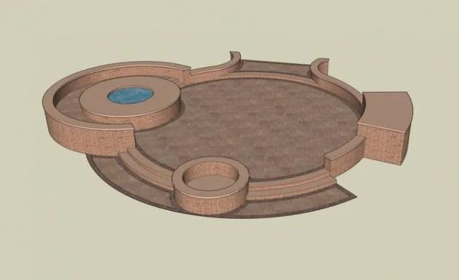 Sketchup Material Model | Tree Pool Seating Chair Landscape Material Component