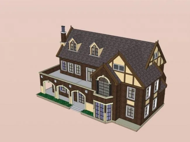 Sketchup Villa Model | Single Family Villa, Classical Style