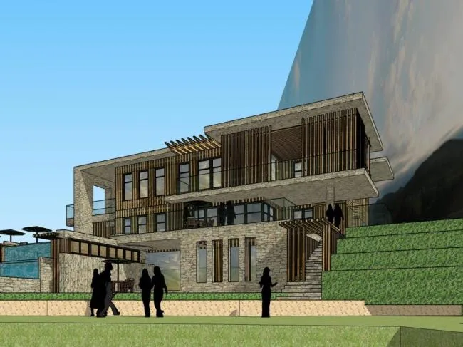 Sketchup Villa Model | Mountain Villa, Multi story, Garden Villa, Modern Style