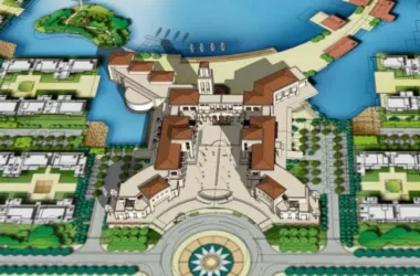 SketchUp Business Model: Multi-Level Commercial Entrance Featuring Spanish and Classical Styles-BIM WORLD