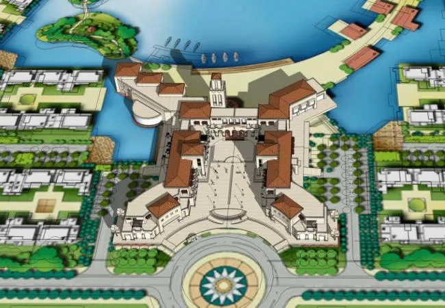 SketchUp Business Model: Multi-Level Commercial Entrance Featuring Spanish and Classical Styles