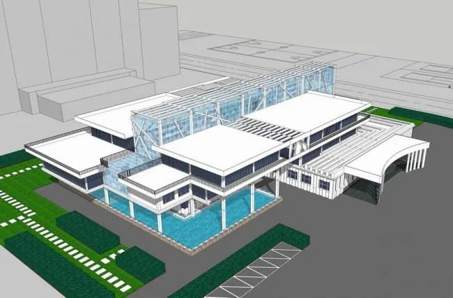 Sketchup Cultural Model | Multi story Library, Cultural Architecture, Modern Style