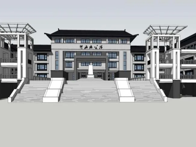 Sketchup Cultural Model | Multi story Museum, Cultural Architecture, Chinese Style