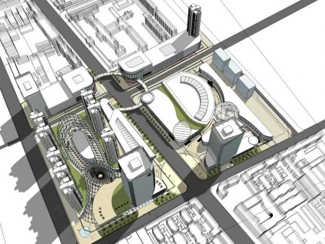 Sketchup Complex Model | Super high-rise commercial complex, office, hotel, residential, modern style