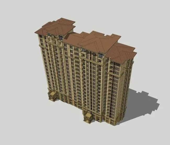 Sketchup Residential Model | High rise Residential Buildings, Residential Buildings, European Style, Classical Style