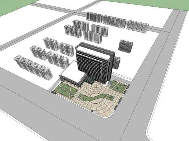 Sketchup Hotel Model | Multi story Hotel, Modern Style