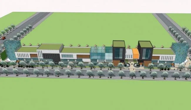 Sketchup Business Model | Multi story Commercial Street, Modern Style