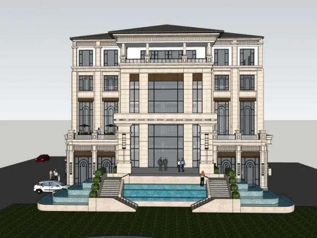 SketchUp Business Model: Designing a Multi-Story European Classical Style Club