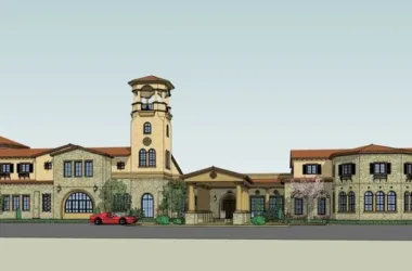 SketchUp Business Model: Multi-Story Commercial Club in Classic Spanish Style-BIM WORLD