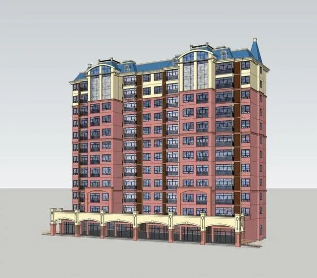 Sketchup Residential Model | Mid to High Rise Residential Buildings, French Style, Classical Style, Residential Architecture